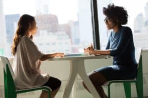 Two Women in a Temp Job Interview