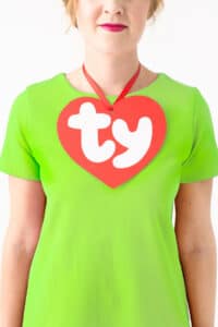 A DIY Beanie Baby Costume suitable for work calls.