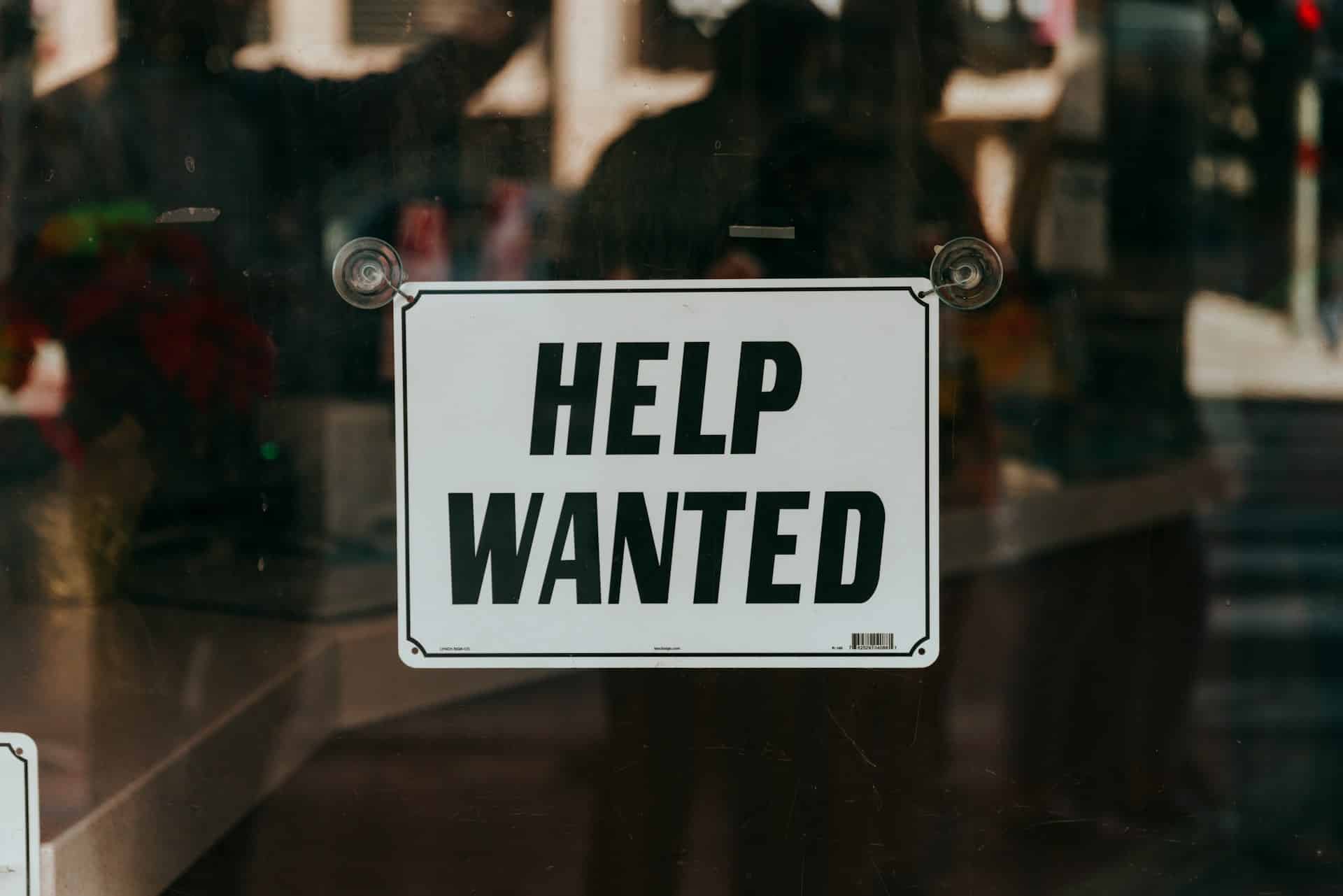 a help wanted sign